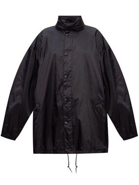 Balenciaga Black Oversized Windbreaker Logo Jacket